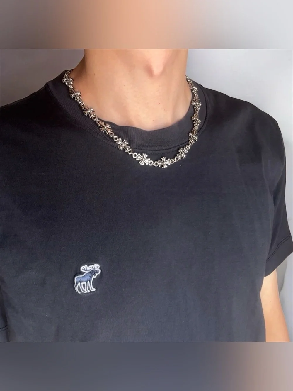 Cross Link Chain Necklace for Men Women Punk Hip Hop Streetwear Unisex Necklace